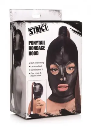 Ponytail Bondage Hood - Fejmaszk pónifarokkal - Image 3