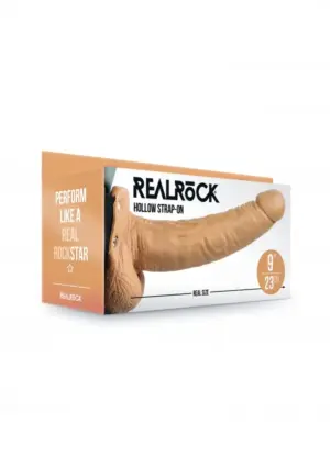 Realrock 9" - Felcsatolható dildó (barna) - 23cm - Image 6