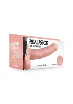 Realrock 7" - Felcsatolható dildó herékkel (natúr) - 18cm - Image 2