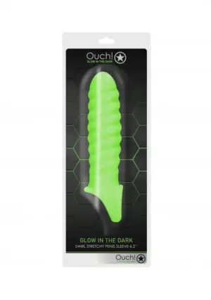 Ouch Glow in the Dark - Sötétben világító csavart péniszköpeny - Image 3