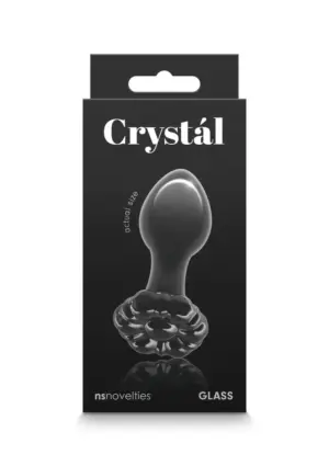 Crystal Flower - Üveg análdugó virág motívummal - Image 3