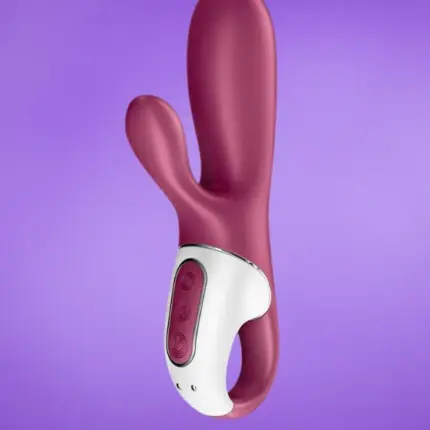 Satisfyer Hot Bunny - Okos, csiklókaros melegítő vibrátor (piros)