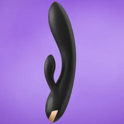 Satisfyer Double Flex - Okos, dupla nyuszis vibrátor (fekete)