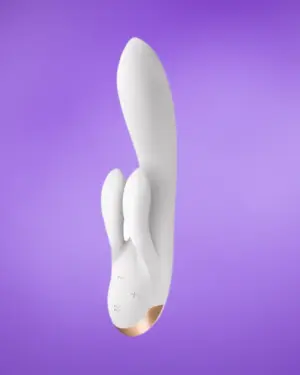 Satisfyer Double Flex - Okos, dupla nyuszis vibrátor (fehér)