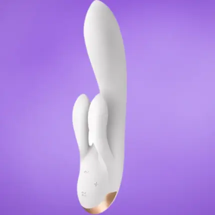 Satisfyer Double Flex - Okos, dupla nyuszis vibrátor (fehér)