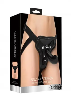 Ouch 6'' Strap-on - Felcsatolható dildó (fekete) -15,5cm - Image 2