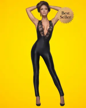 Noir Handmade F167 - Fényes, neccbetétes overall