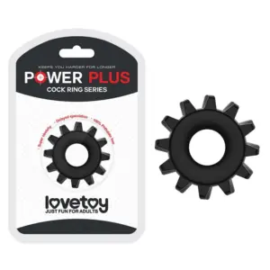 Power Plus Cockring - Rücskös péniszgyűrű (fekete) - Image 6