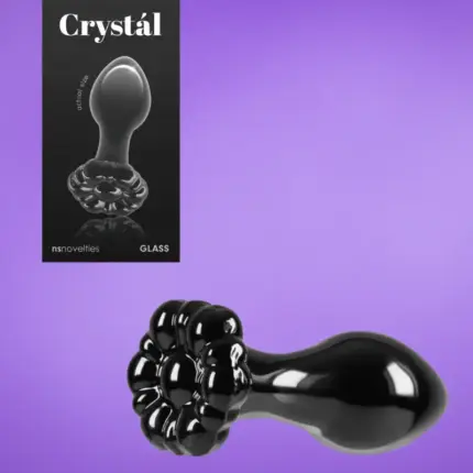 Crystal Flower - Üveg análdugó virág motívummal