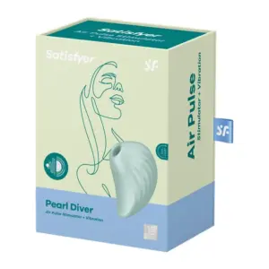 Satisfyer Pearl Diver - Akkus, léghullámos csikló vibrátor (menta) - Image 7