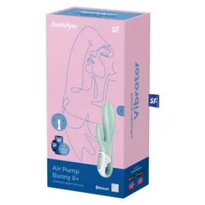 Satisfyer Air Pump Bunny 5 - Okos, akkus pumpálható vibrátor (menta) - Image 7