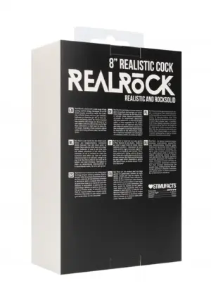 Realrock 8" - Letapasztható dildó (fekete) - 20,3cm - Image 4
