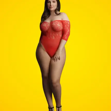 Le Désir - Hosszúujjú body (piros) XL/XXL