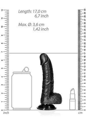 Realrock 6" - Dildó herékkel (fekete) - 15,5cm - Image 5