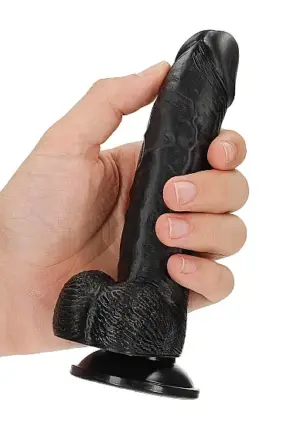 Realrock 6" - Dildó herékkel (fekete) - 15,5cm - Image 2