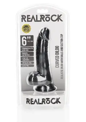 Realrock 6" - Dildó herékkel (fekete) - 15,5cm - Image 6