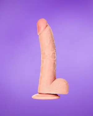 Realrock 8"- Dildó herékkel (natúr) - 20,5cm