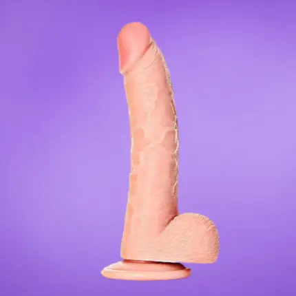 Realrock 8"- Dildó herékkel (natúr) - 20,5cm