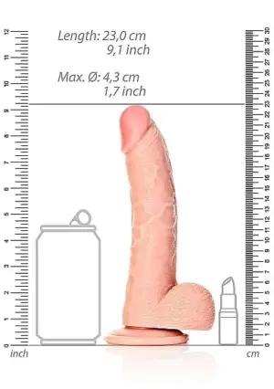 Realrock 8"- Dildó herékkel (natúr) - 20,5cm - Image 5