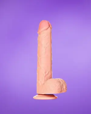 Realrock 9" - Dildó herékkel (natúr) - 23cm