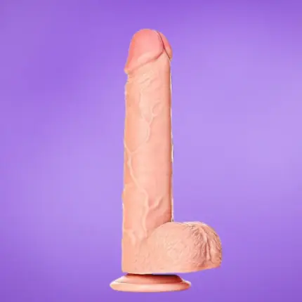 Realrock 9" - Dildó herékkel (natúr) - 23cm
