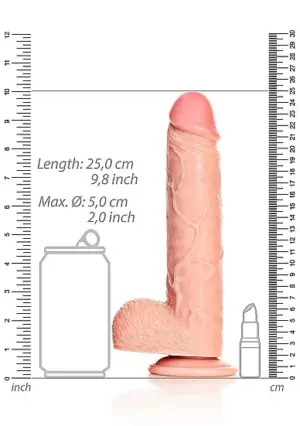 Realrock 9" - Dildó herékkel (natúr) - 23cm - Image 4
