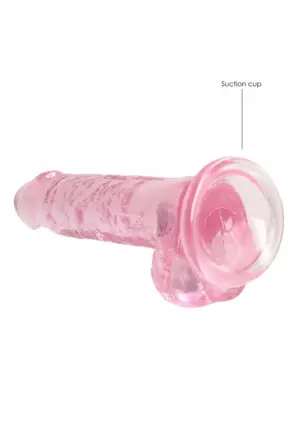 Realrock 7" - Zselés dildó herékkel (pink) - 18cm - Image 2