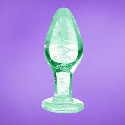 Booty Sparks Glow in the Dark - Üveg anál dildó (áttetsző) - kicsi