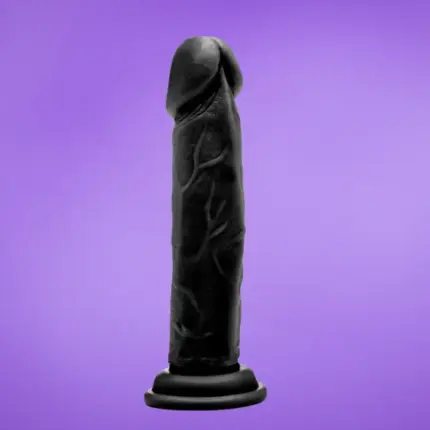 Realrock 8" - Letapasztható dildó (fekete) - 20,3cm