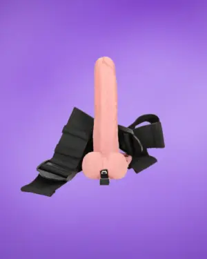 Realrock 7" - Felcsatolható dildó herékkel (natúr) - 18cm