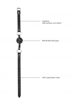 Ouch Gag Ball - Fekete szájpecek - Image 3