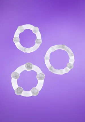 Chisa - Gyöngyös péniszgyűrű szett (áttetsző)