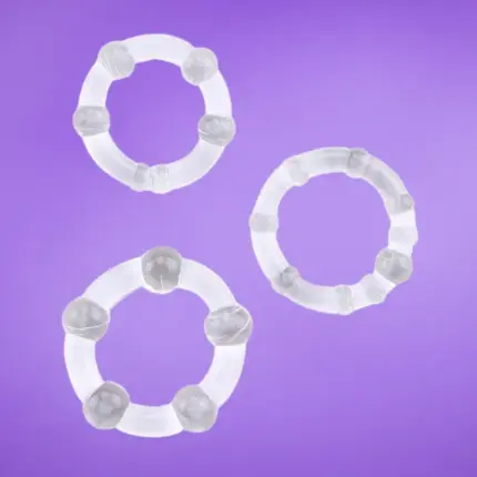 Chisa - Gyöngyös péniszgyűrű szett (áttetsző)