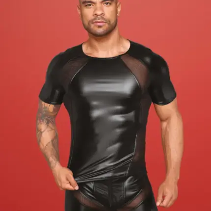 Noir Handmade H056 - Fényes felső necc betéttel