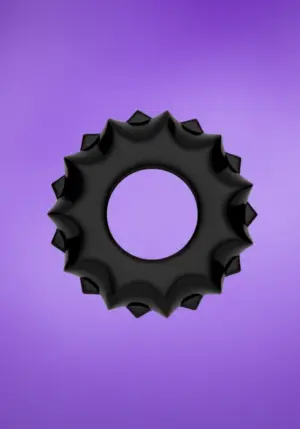 Lovetoy - Power Plus Cockring 1 - Bordázott péniszgyűrű (fekete)