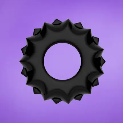 Lovetoy - Power Plus Cockring 1 - Bordázott péniszgyűrű (fekete)