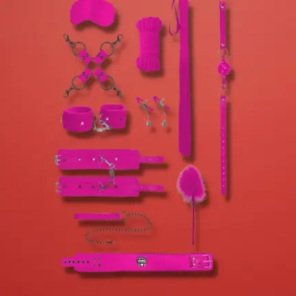 Ouch Intermediate Bondage Kit - Bondage szett (pink)