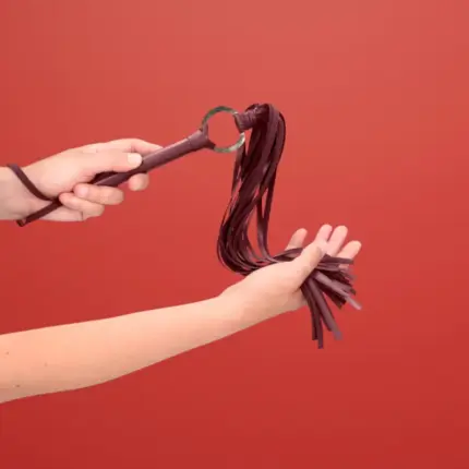 Ouch Halo - Bordó korbács dekoratív dísszel (70cm)