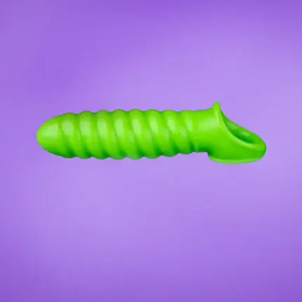 Ouch Glow in the Dark - Sötétben világító csavart péniszköpeny