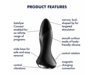 Satisfyer Rotator Plug 1 - Appos, akkus, forgó gyöngyös anál vibrátor (fekete) - Image 3