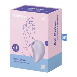 Satisfyer Pearl Diver - Akkus, léghullámos csikló vibrátor (viola) - Image 4