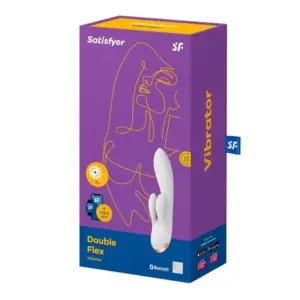 Satisfyer Double Flex - Okos, dupla nyuszis vibrátor (fehér) - Image 4