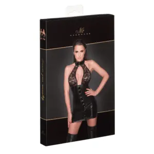 Noir Handmade F224 - Rövid ruha gombokkal,csipke berakással - Image 3