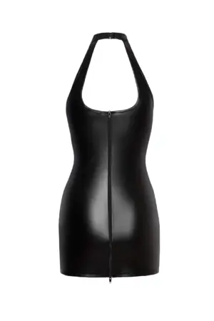 Noir Handmade F291 - Bőrhatású elől dupla fűzős ruha - Image 6