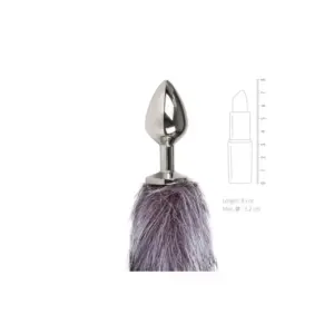 Easytoys Fox NO.6 - Fém anál dildó rókafarokkal (ezüst-ezüst) - Image 4