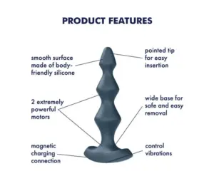 Satisfyer Lolli-Plug 1 - Akkus, vízálló anál vibrátor (szürke) - Image 4