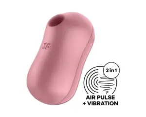 Satisfyer Cotton Candy - Akkus, léghullámos csikló vibrátor (korall) - Image 2