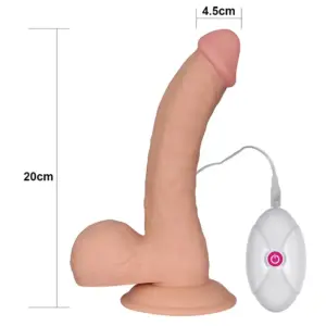 Lovetoy Ultra Soft 8,8" -  Letapasztható rezgő dildó herékkel - Image 2