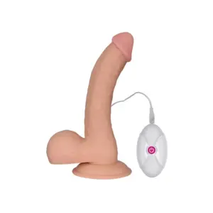 Lovetoy Ultra Soft 8,8" -  Letapasztható rezgő dildó herékkel - Image 4