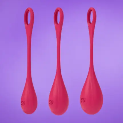 Satisfyer Yoni Power 1 - Gésagolyó szett - piros (3 részes)